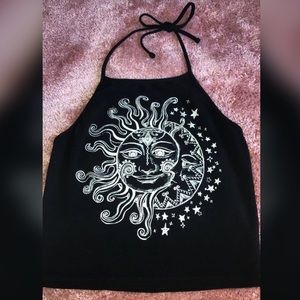 Sun and Moon Black Crop Top